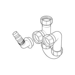 Washing Machine Half Trap with Adaptor - 1.1/2"/40mm