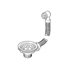 Sink Basket Waste Strainer Round Overflow 1.1/2"