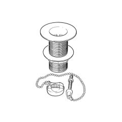 Sink Waste Unslotted 85mm Flange Brass 1.1/2"