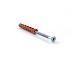 Screw & Red Wall Plug - 1.1/2" x 8 Pack of 500