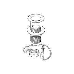 Basin Waste Slotted 3.1/2" Tail - Metal Plug 1.1/4"