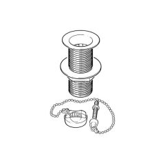 Basin Waste Unslotted 3.1/2" Tail with Plug 1.1/4"