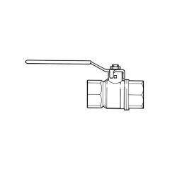 Gas Ball Valve - 1.1/4" BSP TF Yellow Lever Handle