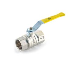 Gas Ball Valve - 1.1/4" BSP TF Yellow Lever Handle