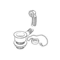 Basin Waste & Overflow 61mm Flange Brass 1.1/4"