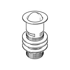 Flip Top Plug Basin Waste Chrome Brass Slotted 1.1/4"