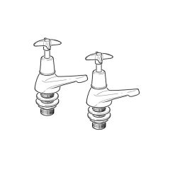 Cross Head Basin Taps, Pair - 1/2"