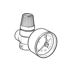 Safety Relief Valve 3 Bar with Gauge 1/2" BSP F x F