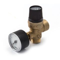 Safety Relief Valve 3 Bar with Gauge 1/2" BSP M x F