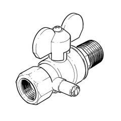 Gas Test Point Ball Valve - 1/2" BSP TM x BSP F Brass