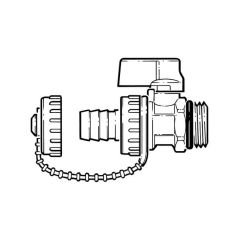 Water Drain Valve with Hose Tail - 1/2" BSP