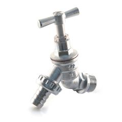 Chrome Plated Hose Union Bib Tap - 1/2"