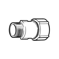 Primofit® Adaptor Gas 1/2" BSP M x 20mm MDPE Galvanized