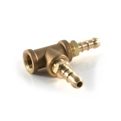 Gas Pressure Test Tee - 2 Nozzles 1/4" Brass