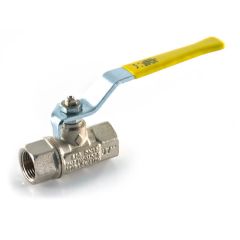 Gas Ball Valve - 1/4" BSP TF Yellow Lever Handle