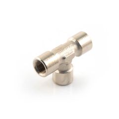 Brass Threaded Equal Tee 1/8" BSP PF Nickel Plated