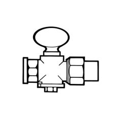 Rigid Fan Gas Cock - 1/8" F x F Union