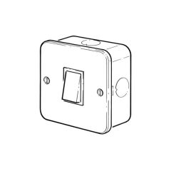 Surface Mounted Plate Switch - 10A, 1 Gang, 2 Way