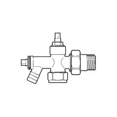 Radiator Valve Chrome Angled with Drain Off 10mm