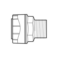 Polyplumb BSP Taper Male Adaptor - 10mm x 1/4" DZR