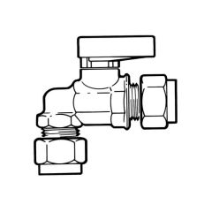 Gas Ball Valve - 10mm Compression Elbow Lever Handle