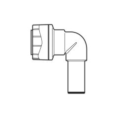 Polyplumb Spigot Elbow - 10 x 15mm Grey