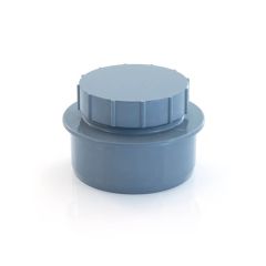 Soil & Vent Access Cap Screwed/Spigot Tail 110mm Grey