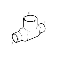 End Feed Reducing Tee - 12mm x 12mm x 14mm