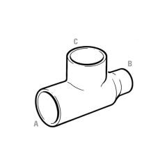 End Feed Reducing Tee - 14mm x 10mm x 14mm