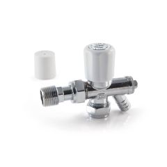 Radiator Valve - 15mm with 15mm Tailpiece & Drain Off