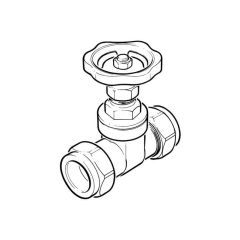 Wheelhead Gate Valve - 15mm Compression Brass BS 5154