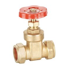 Wheelhead Gate Valve - 15mm Compression Brass BS 5154