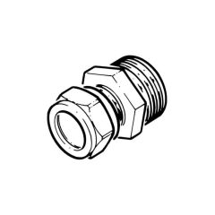 Solar Pipe Coupler 15mm Comp. x 3/4" M for DN16 Pipe