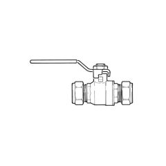 Ball Valve - 15mm Compression Black Lever Handle