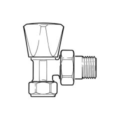 Radiator Valve Plated Brass Angled - 15mm