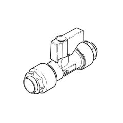 Straight Isolating Valve Push-fit - 15mm Blue Handle