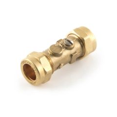 Straight Single Check Isolating Valve Str 15mm Brass