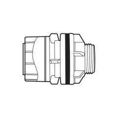 Polyplumb Tank Connector - 15mm x 1/2" BSP PM Grey