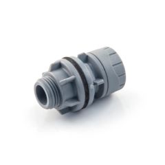 Polyplumb Tank Connector - 15mm x 1/2" BSP PM Grey