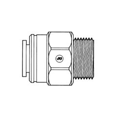 JG Speedfit Male Coupler - 15mm x 1/2" BSP TM Brass