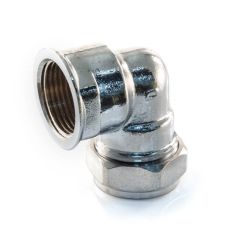 Chrome Plated Compression Elbow - 15mm x 1/2" BSP F