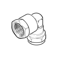 Chrome Plated Compression Elbow - 15mm x 1/2" BSP F