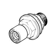 Conex Push-fit Tank Connector - 15mm x 1/2"