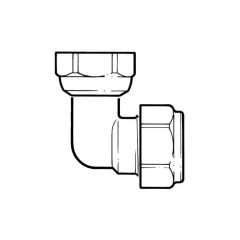 Bent Tap Connector DZR Comp - 15mm x 1/2" BSP Union Nut