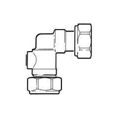 Chrome Angled Service Isolation Valve 15mm x 1/2"