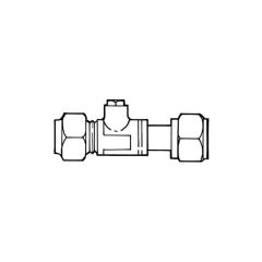 Straight Service Valve - 15mm x 1/2" Union, Chrome