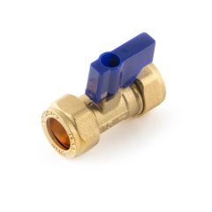 Lever Operated Isolating Valve Blue Handle 15mm Brass