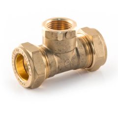 BSP F Branch Tee UK Compression 15mm x 15mm x 1/2"