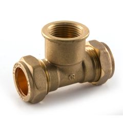 DZR Copper to BSP F Branch Tee - 15mm x 15mm x 1/2"