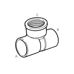 End Feed Tee BSP Female Branch - 15mm x 15mm x 1/2"